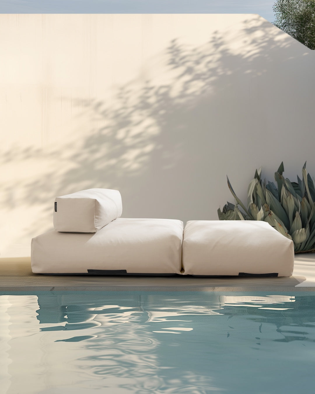 Poolsofa double in Perlmutt