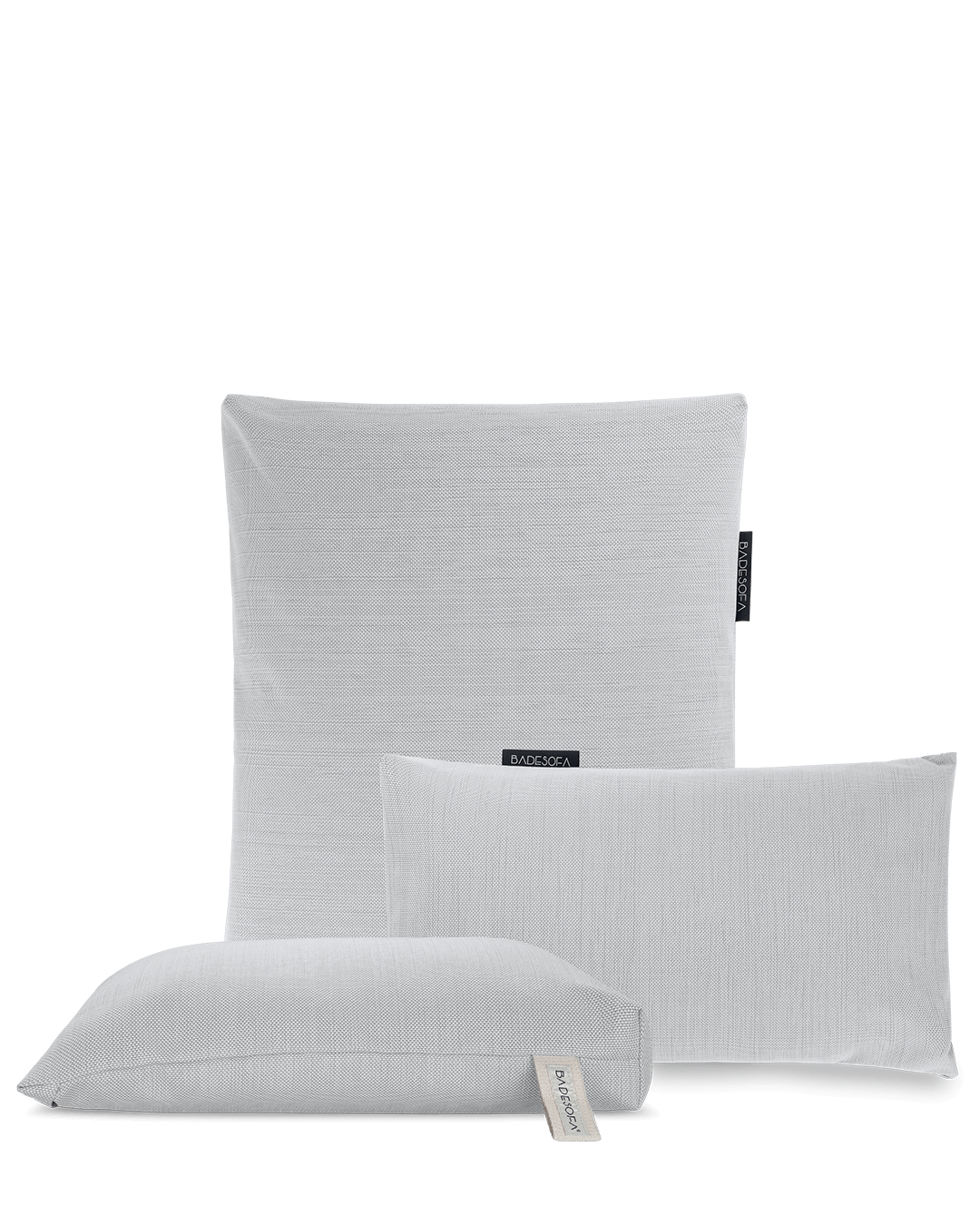 Badesofa Rückenkissen Größe Large, Sitzkissen und Fusskissen in Grau